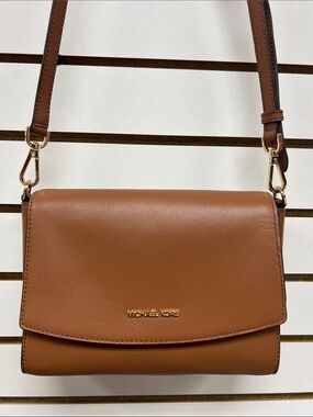 Michael Kors Tan Leather Flap Crossbody Bag